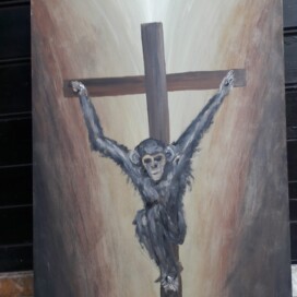 Na kříži, olej na sololitu 90x60 cm Na kříži, olej na sololitu 90x60 cm